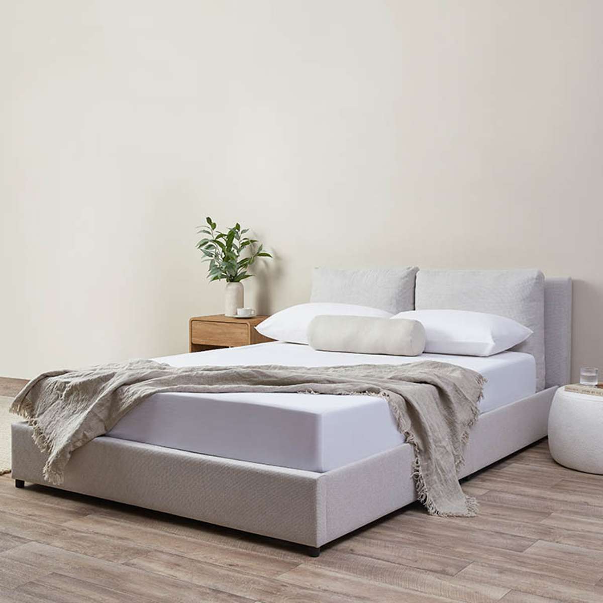 Reeve Cushion Queen Bed - Beige