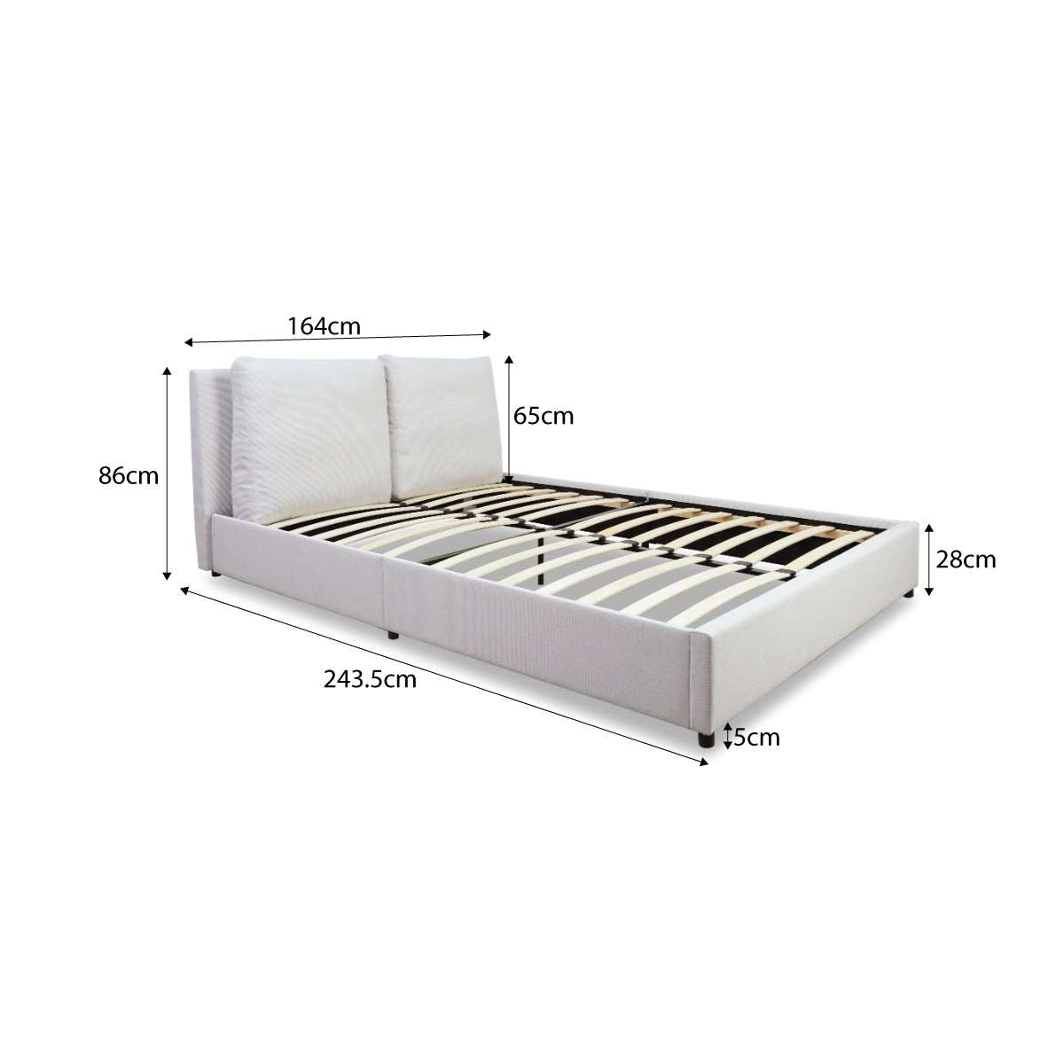 Reeve Cushion Queen Bed - Beige