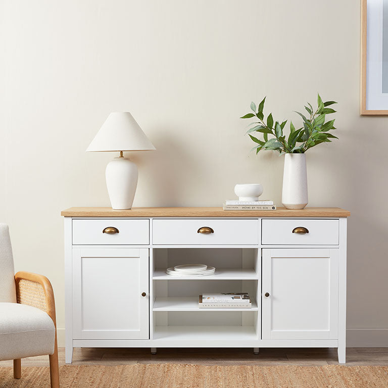 Hastings Buffet - White/Natural