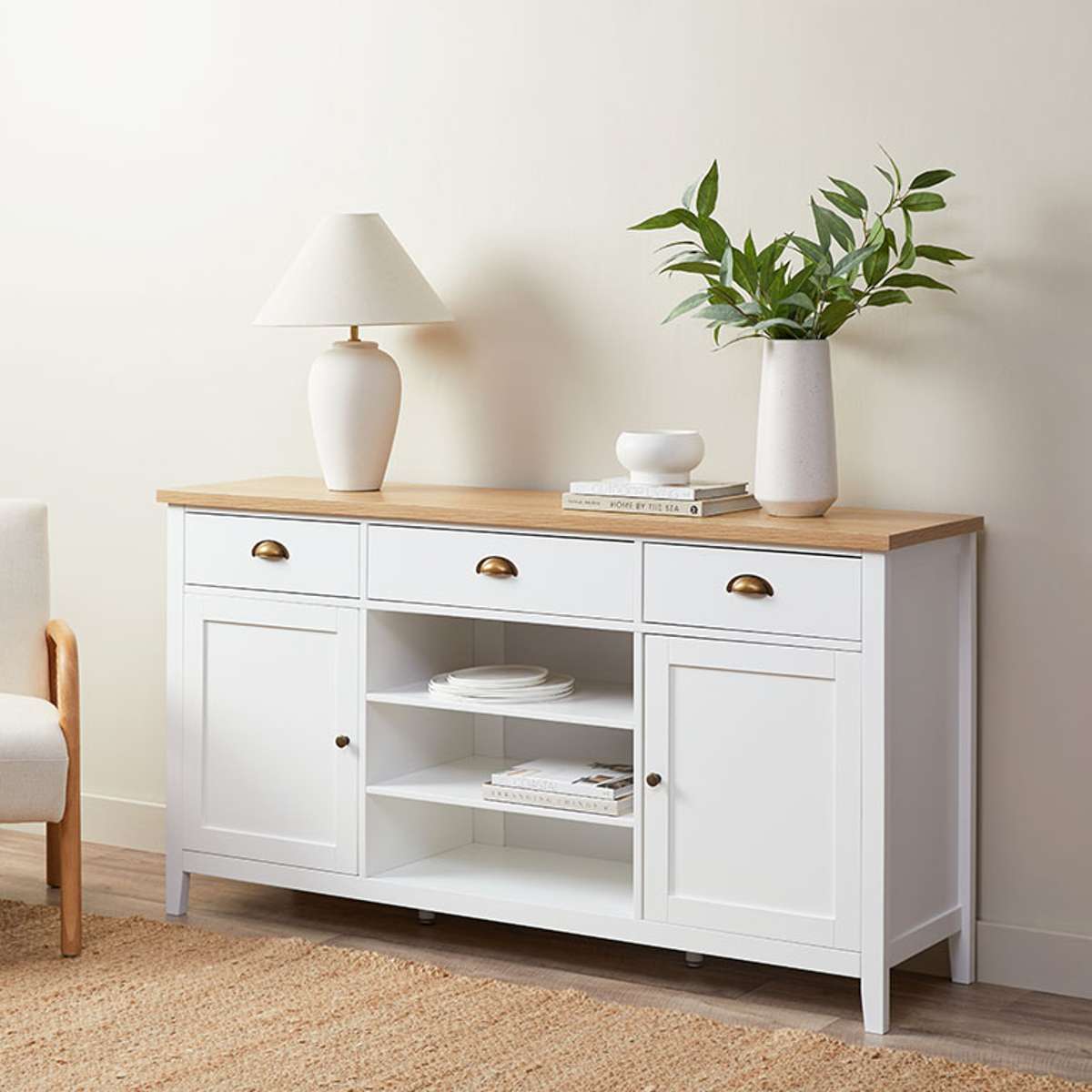 Hastings Buffet - White/Natural