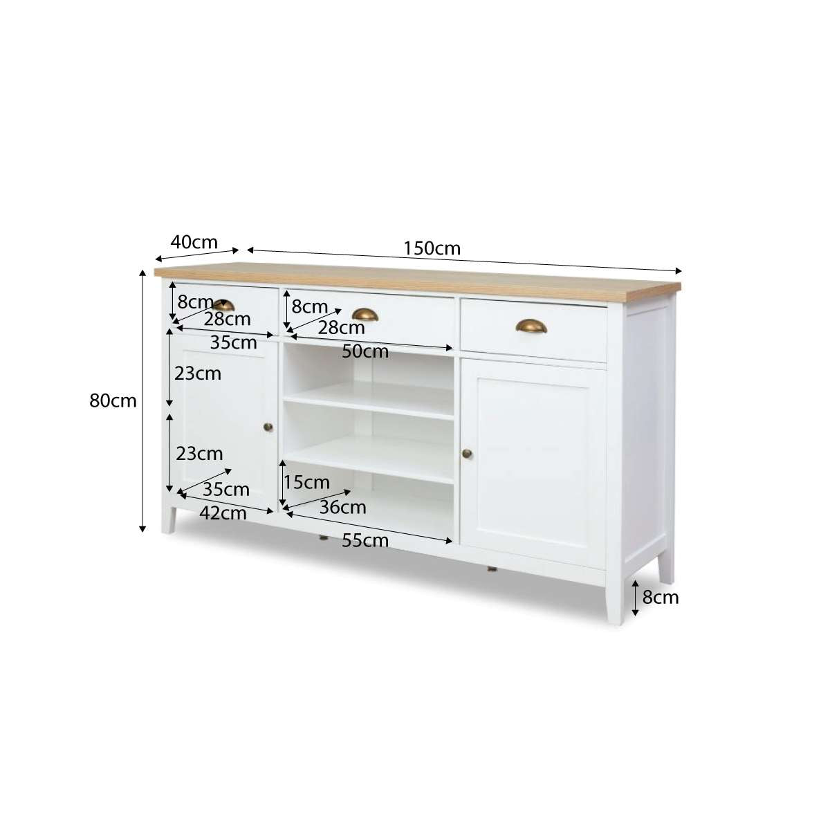 Hastings Buffet - White/Natural