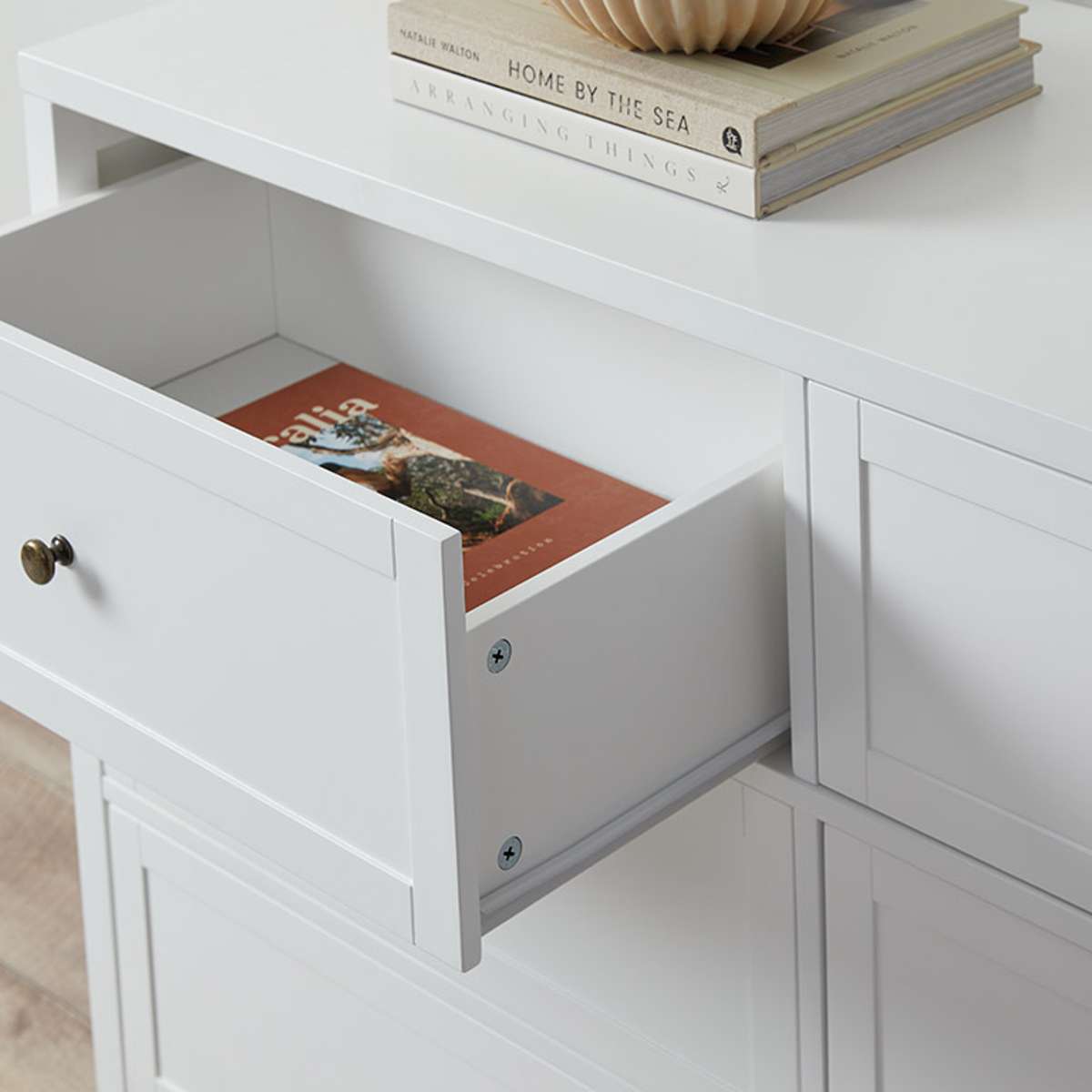 Cove Six Drawer - White