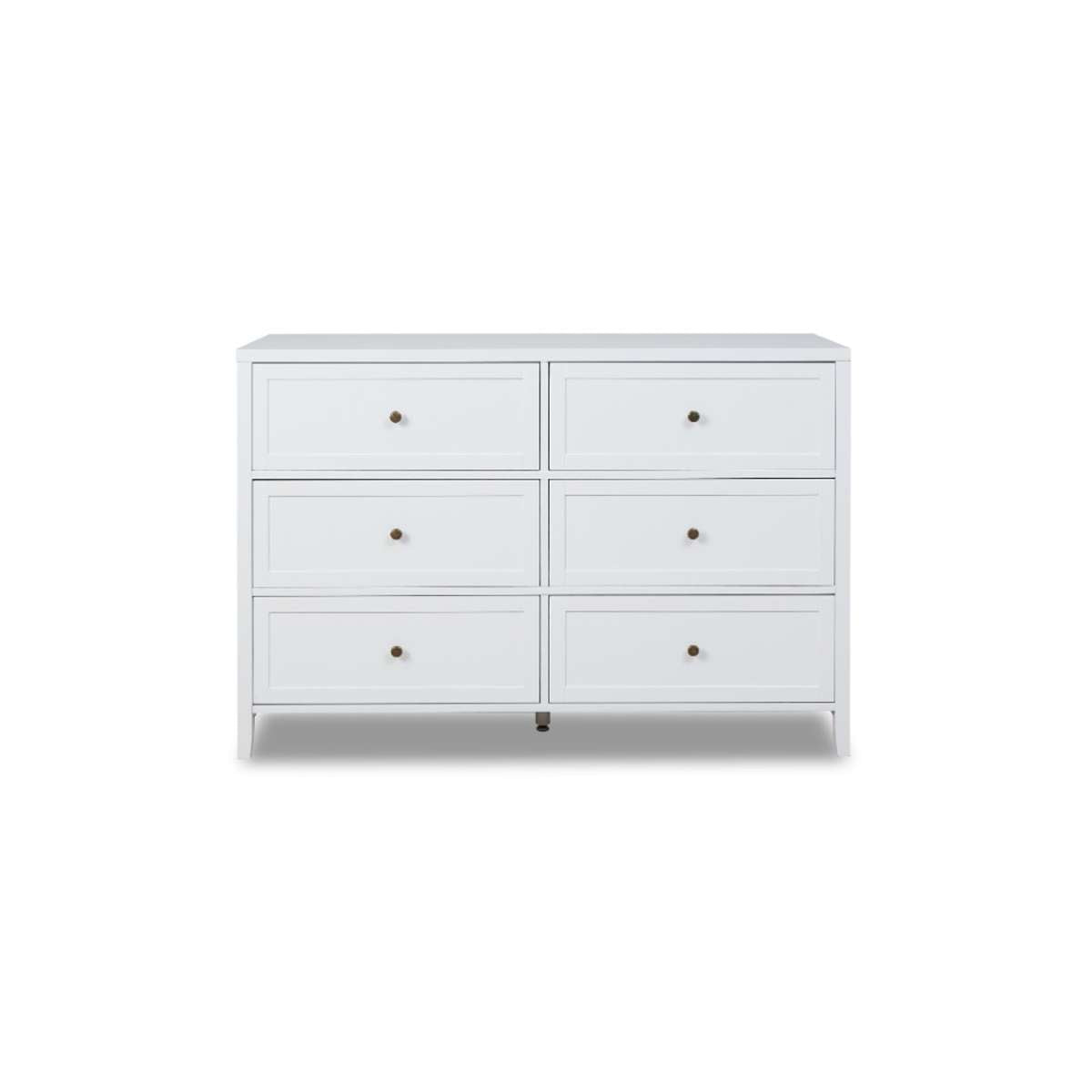 Cove Six Drawer - White