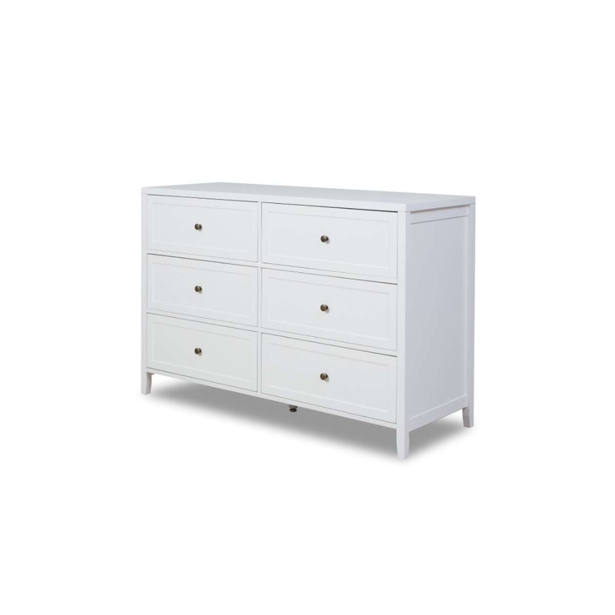 Cove Six Drawer - White