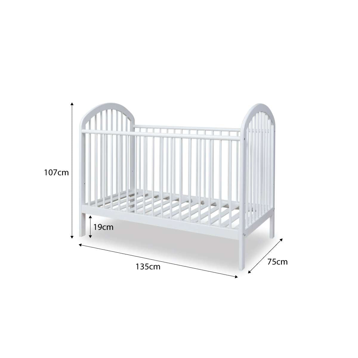 Archie White 3-in-1 Cot Conversion Bundle