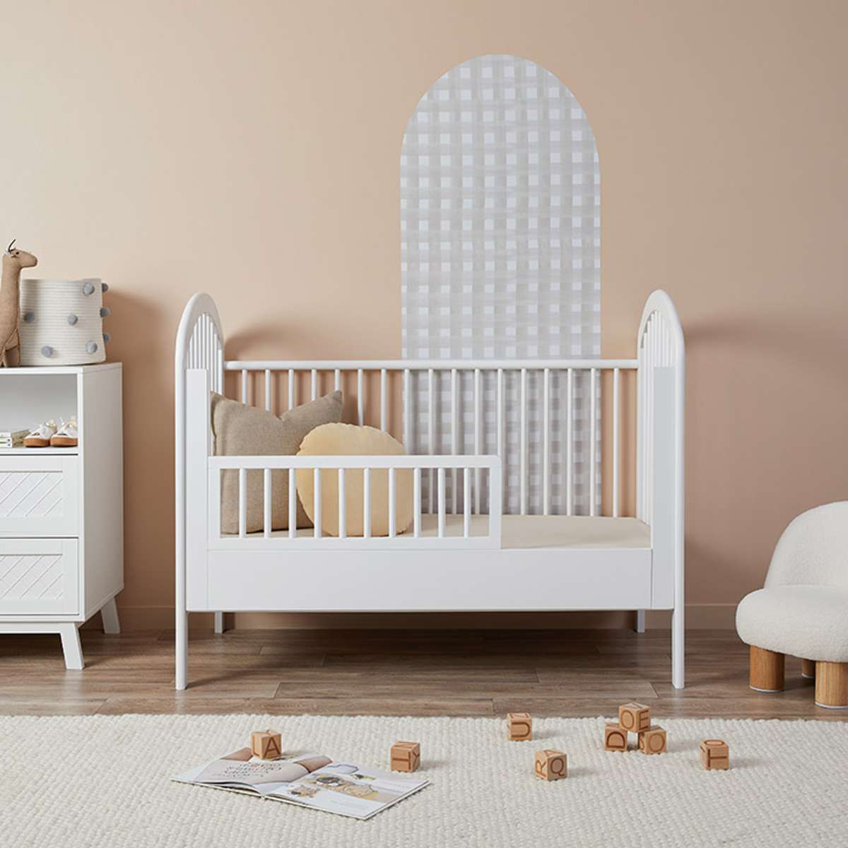 Archie Cot Toddler Bed Half Frame - White