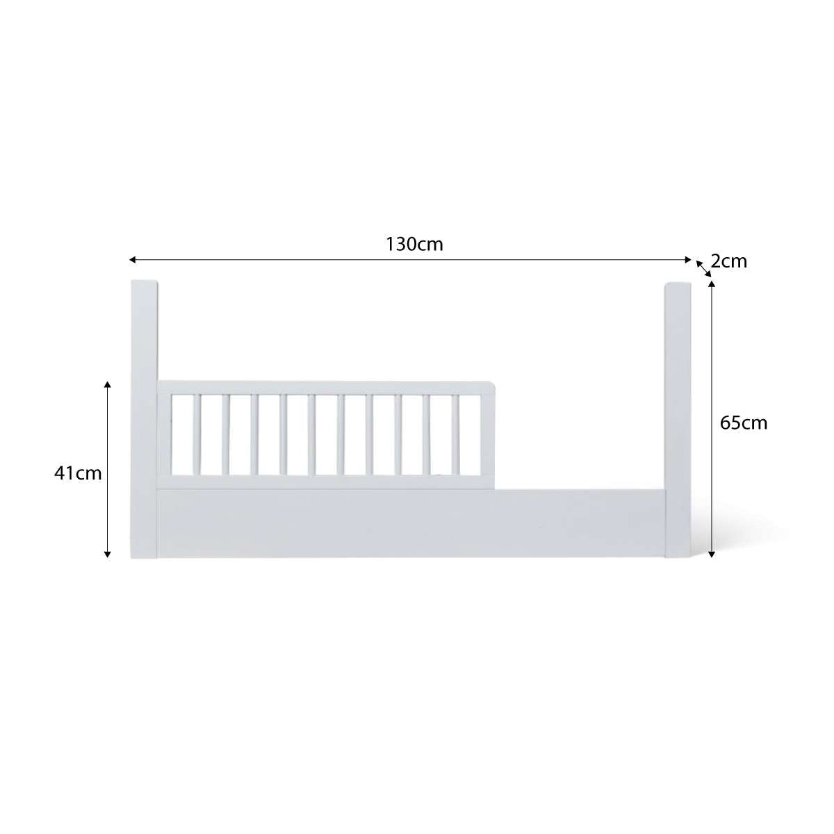 Archie Cot Toddler Bed Half Frame - White