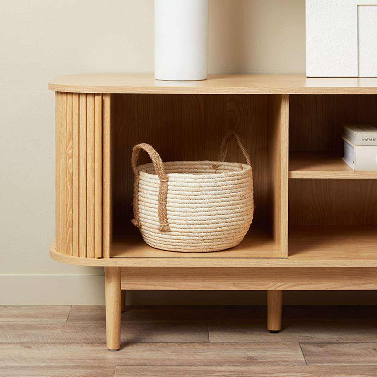 Maeve Entertainment Unit with Open Shelves - Natural