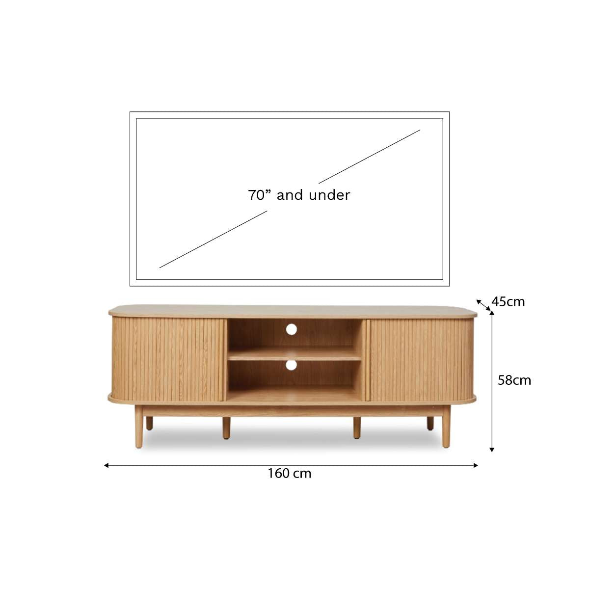 Maeve Entertainment Unit with Open Shelves - Natural