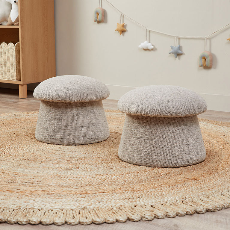 Mini Mushroom Stool - Set Of Two - Natural