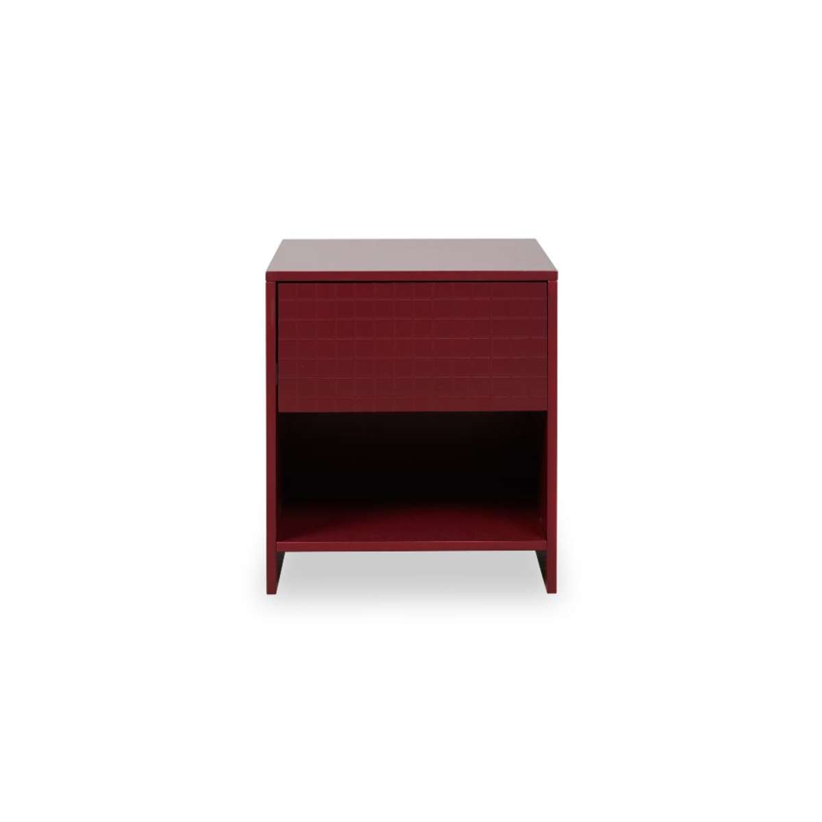 Amos Checkered Bedside Table - Shiraz