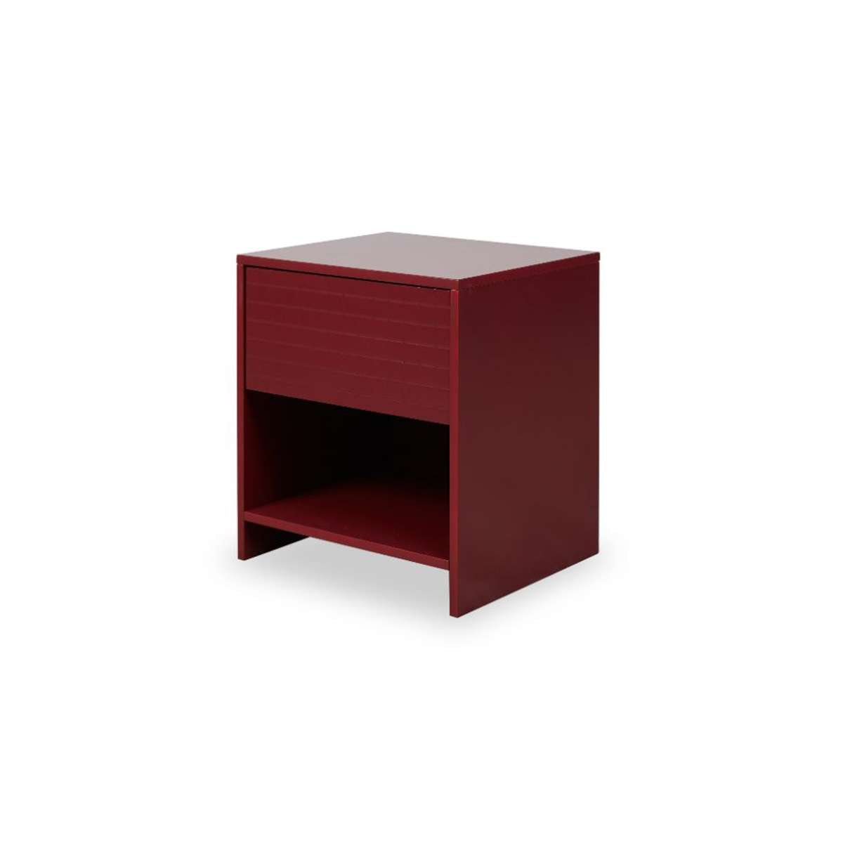 Amos Checkered Bedside Table - Shiraz