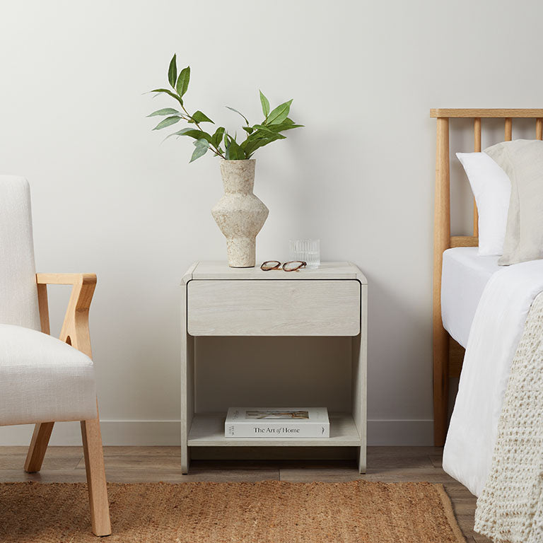 Owen Bedside Table - Cream