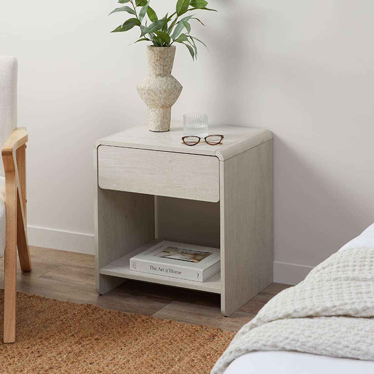 Owen Bedside Table - Cream