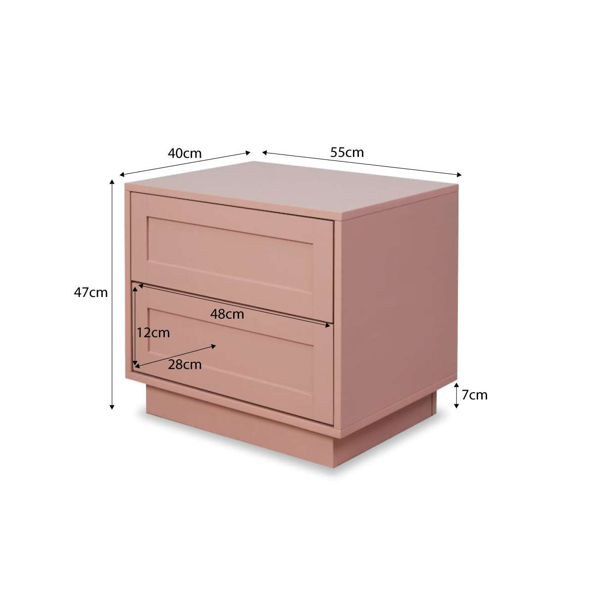 Eros Bedside Table - Pink