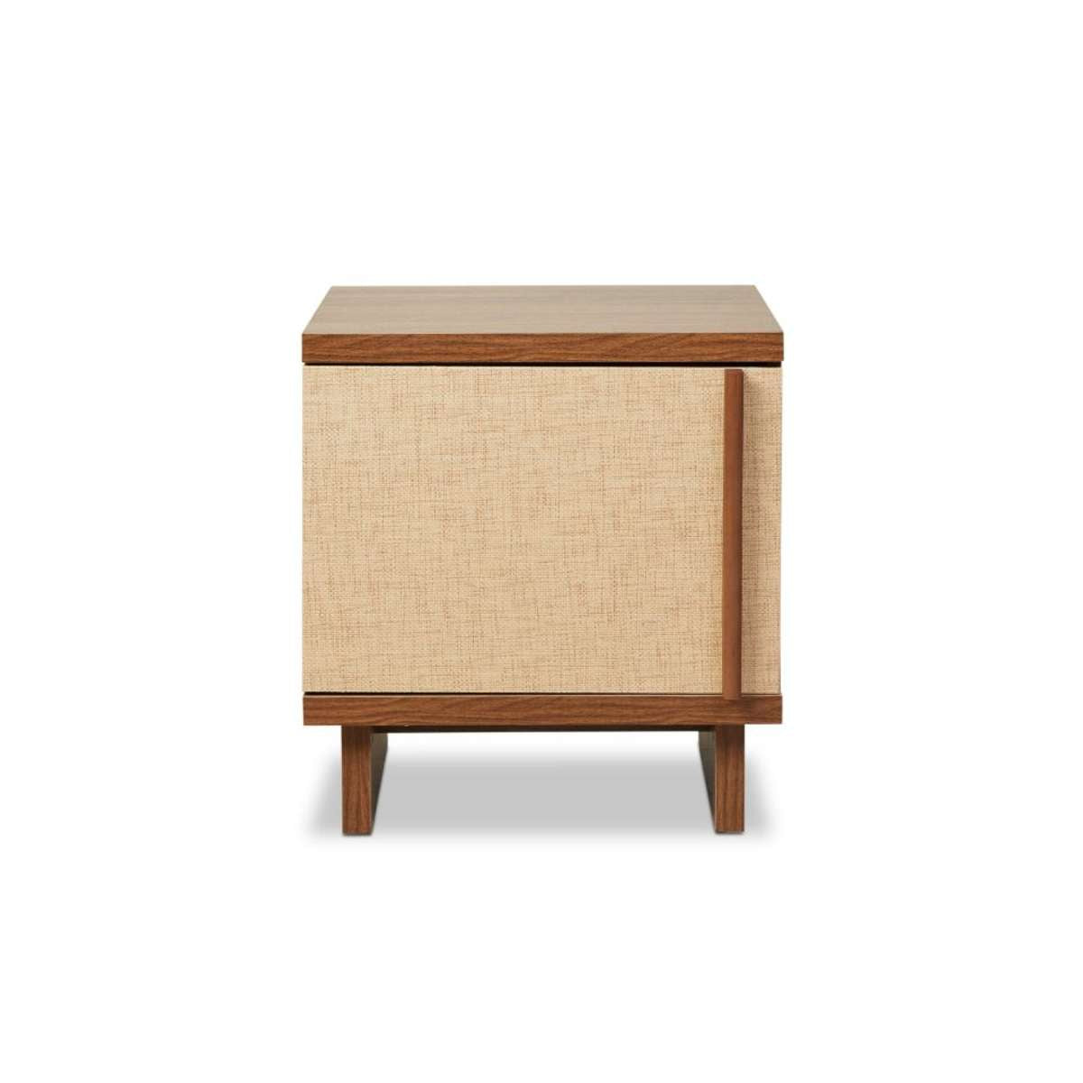 Minato Textured Bedside Table - Walnut