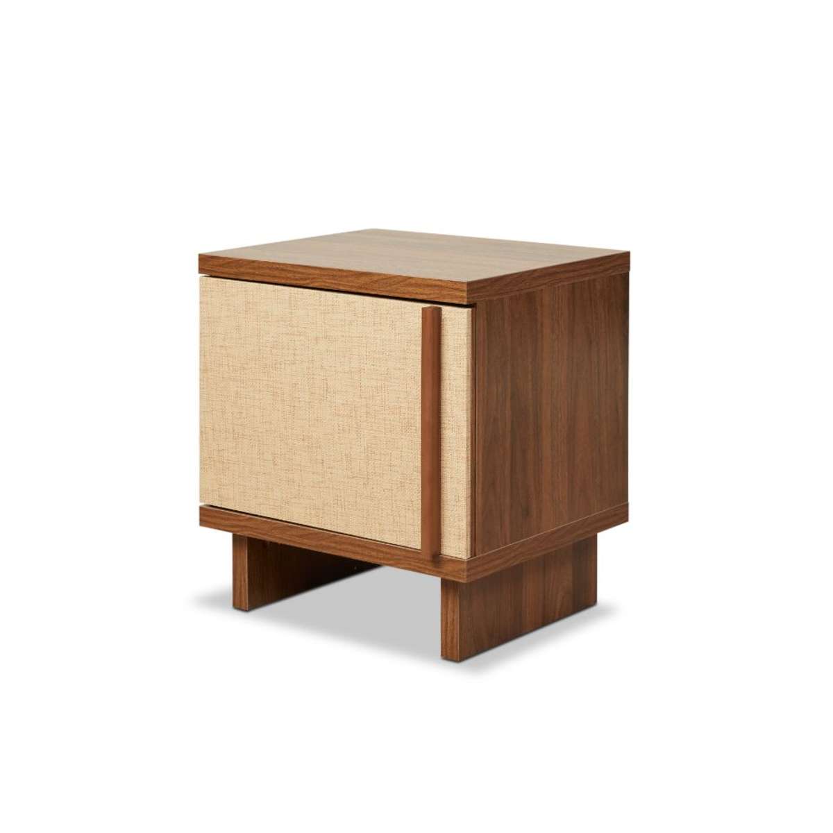 Minato Textured Bedside Table - Walnut