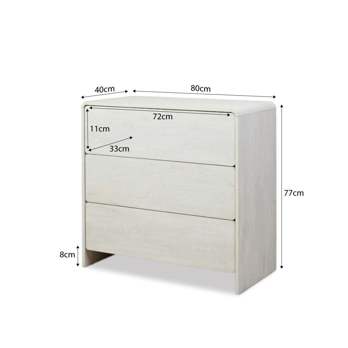 Owen Three Drawer - Cream