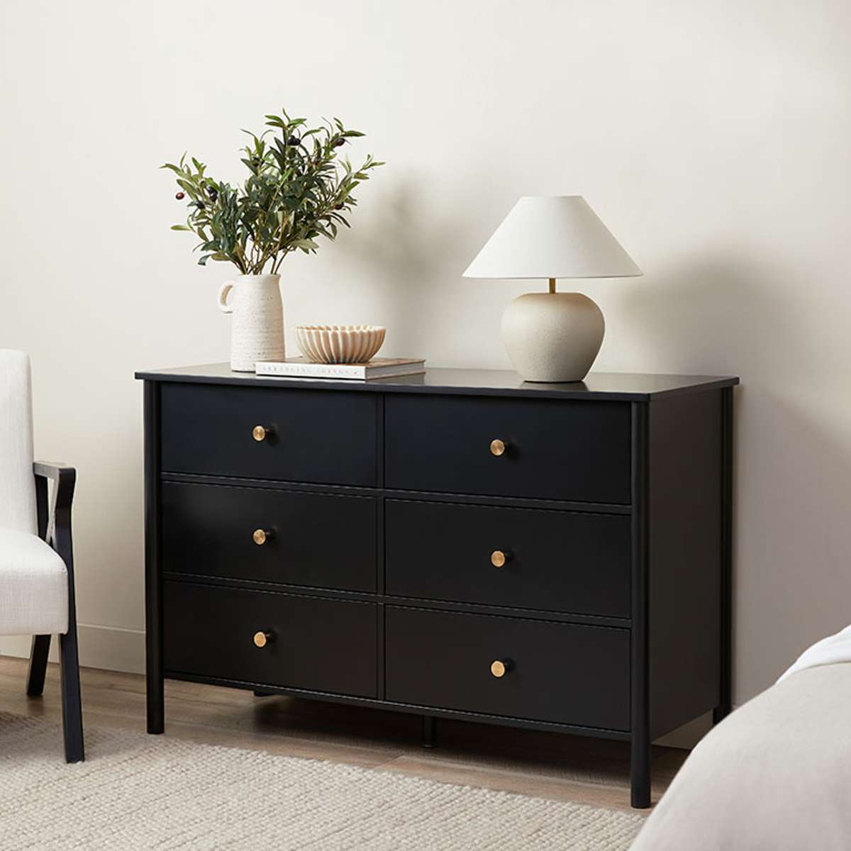 Delaney Six Drawer - Black