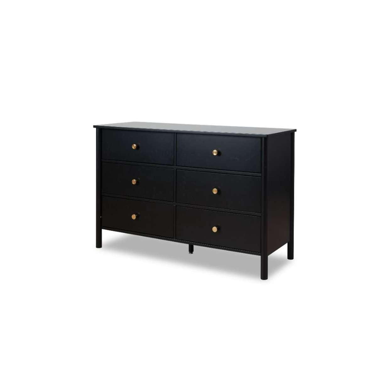 Delaney Six Drawer - Black