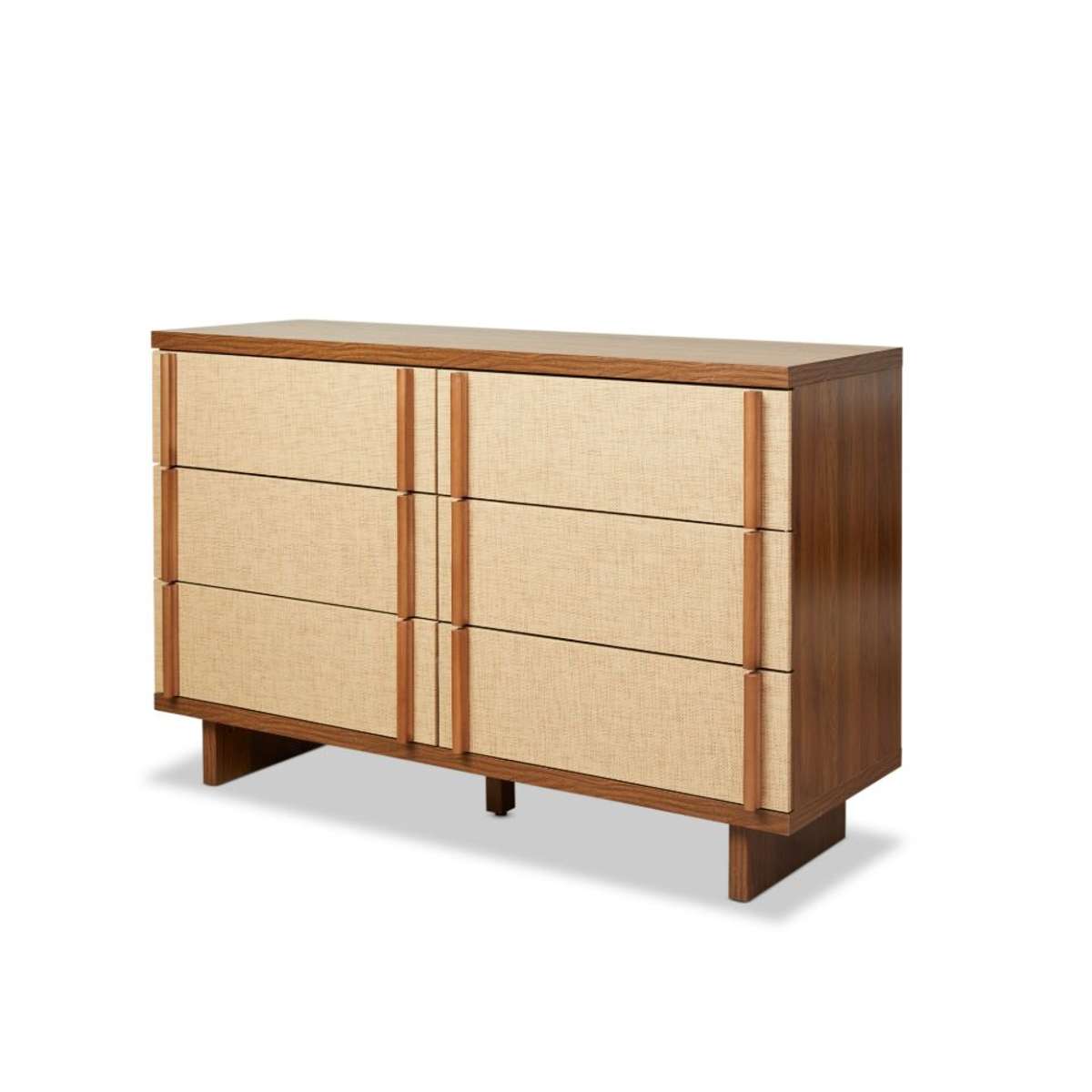 Minato Textured Six Drawer - Walnut