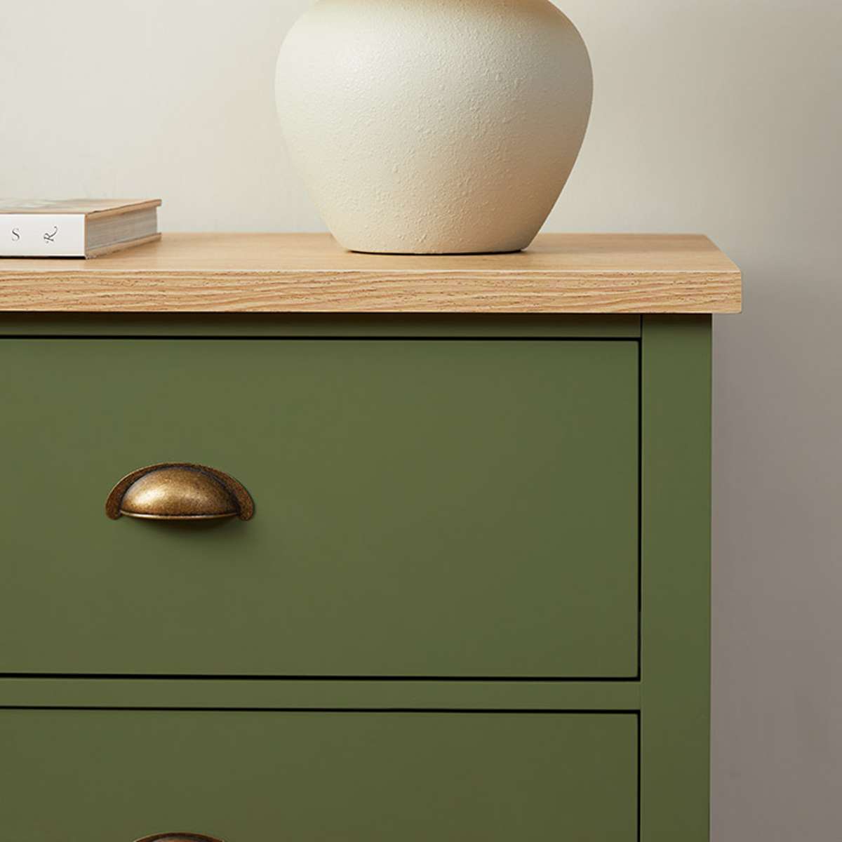 Hastings Six Drawer - Olive Green/Natural