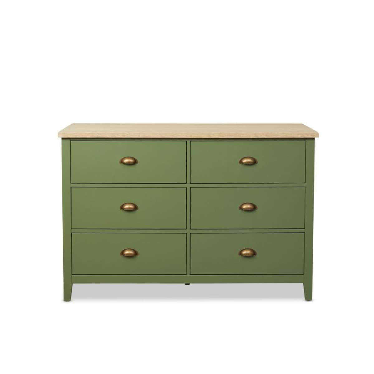 Hastings Six Drawer - Olive Green/Natural