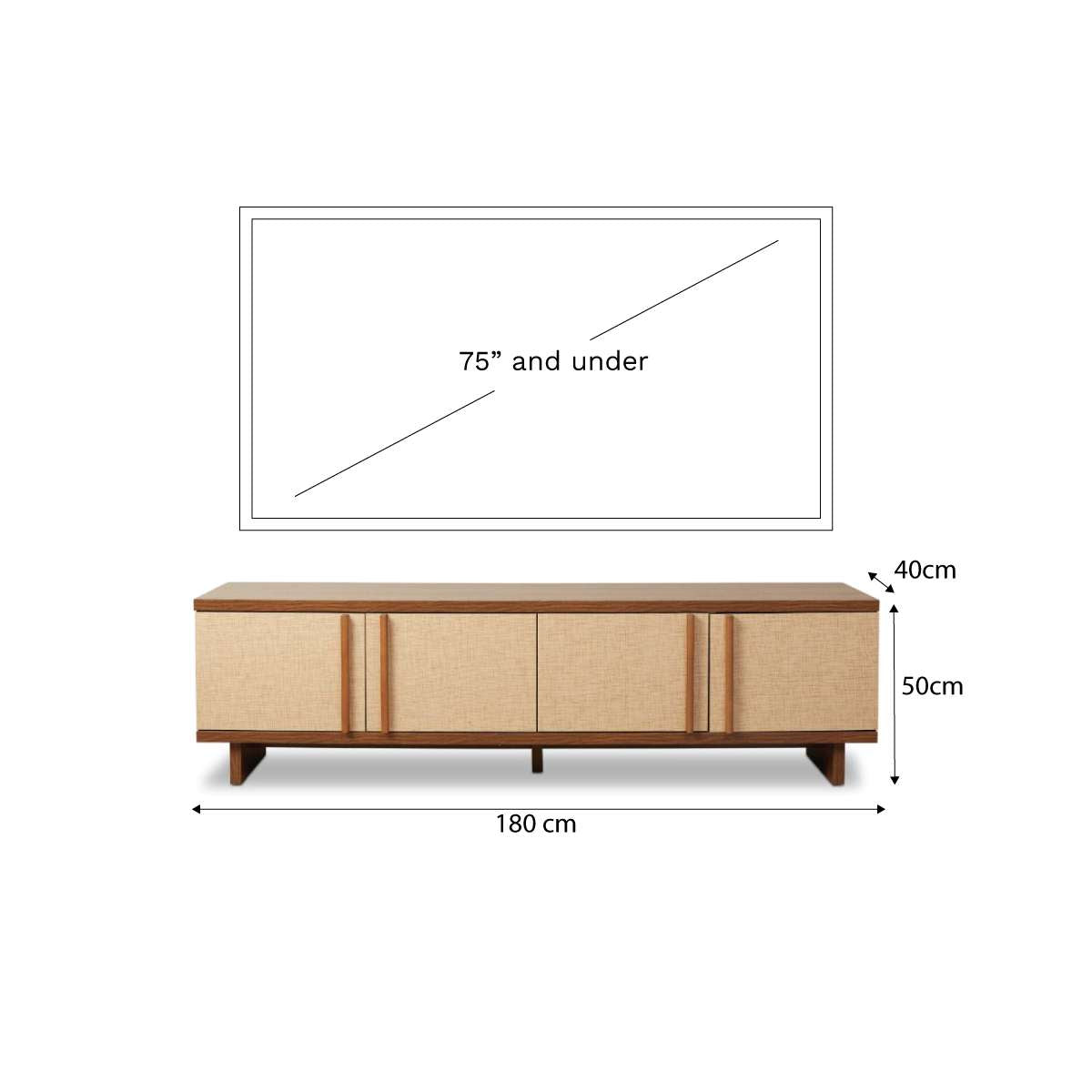 Minato Textured Entertainment Unit - Walnut