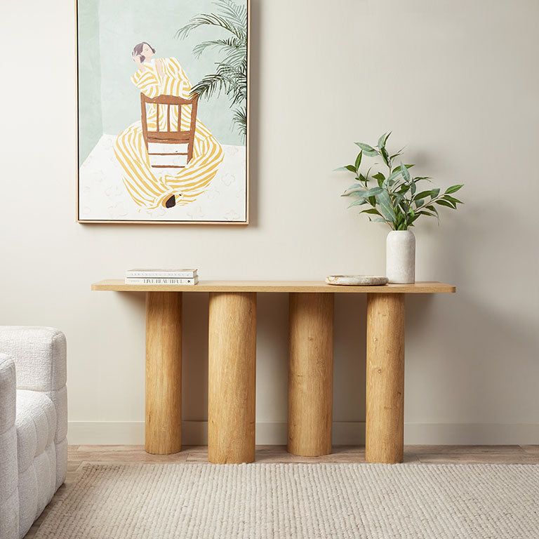 Otis Chunky Leg Console Table - Natural