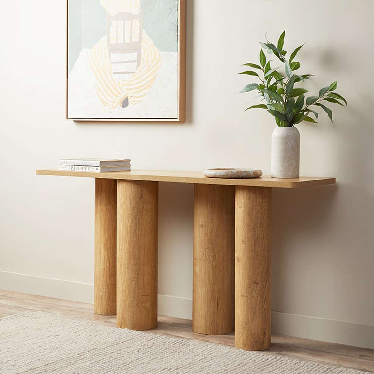 Otis Chunky Leg Console Table - Natural