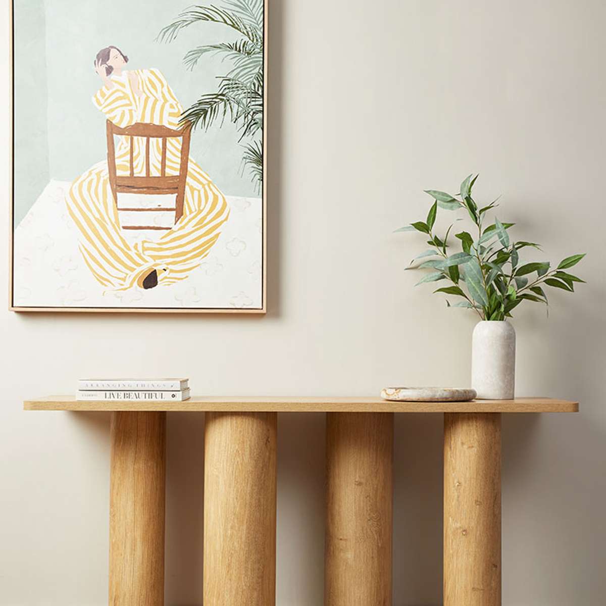 Otis Chunky Leg Console Table - Natural