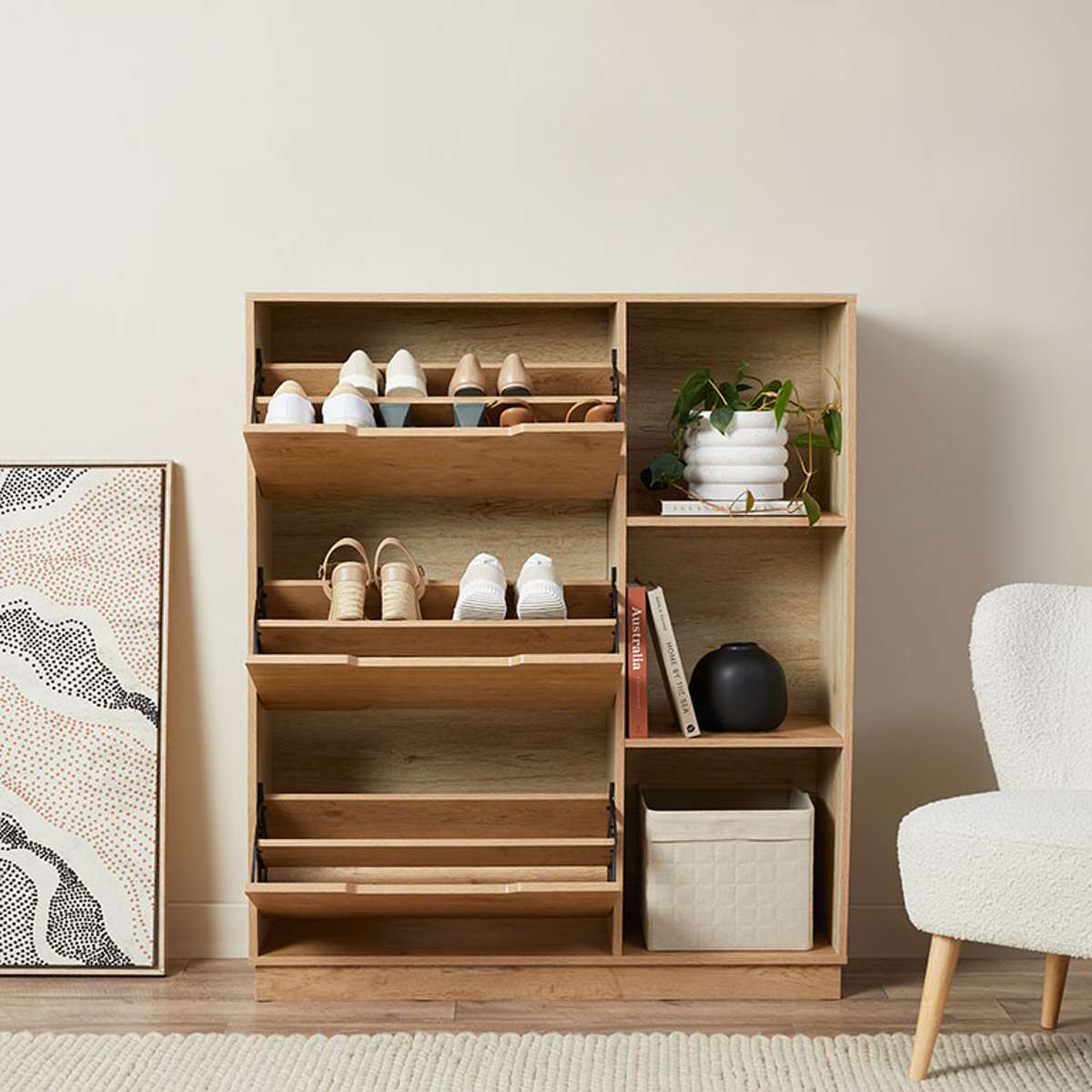 Zack Shoe Cabinet - Natural