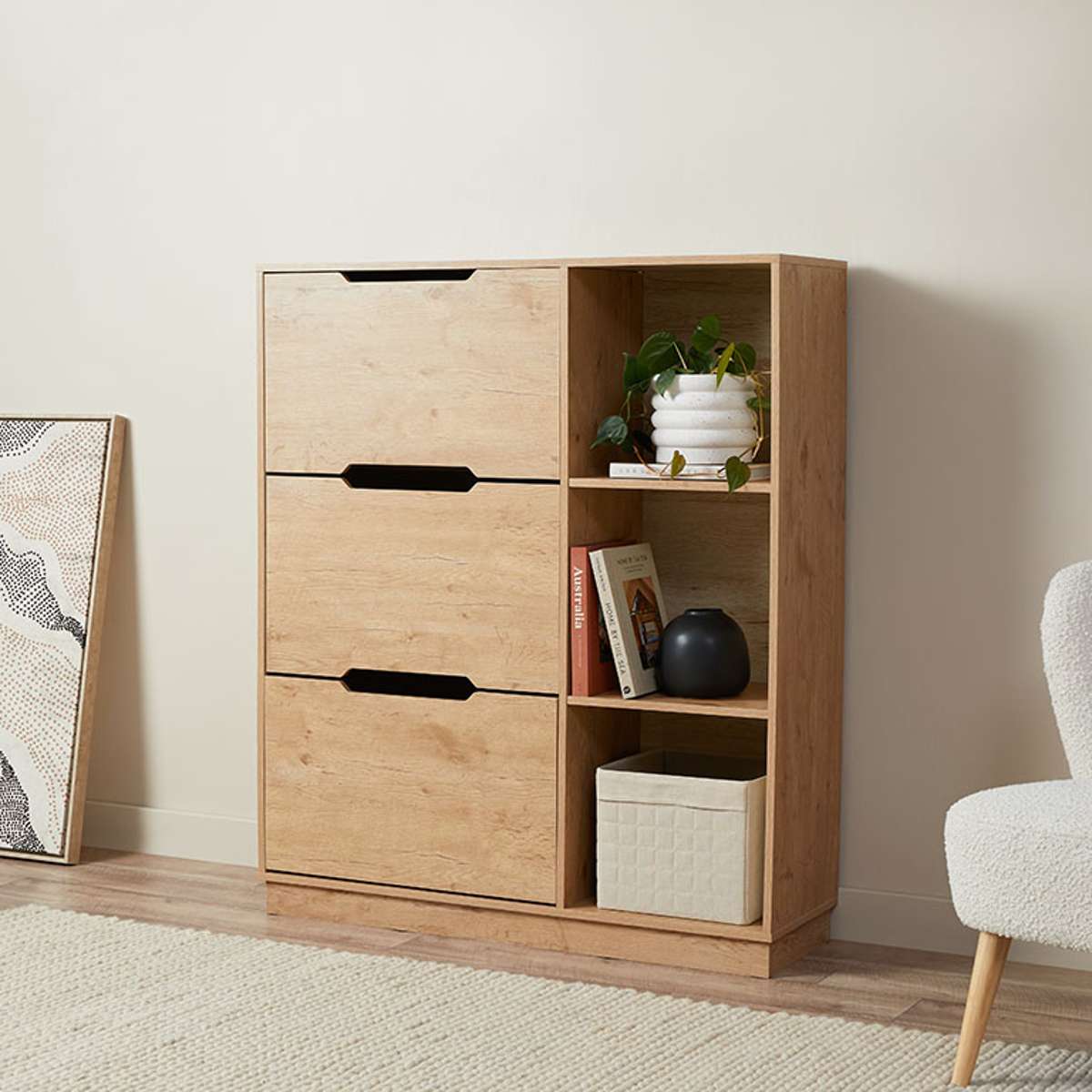 Zack Shoe Cabinet - Natural