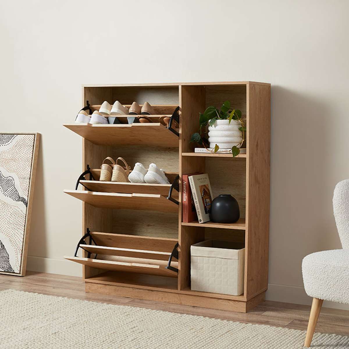 Zack Shoe Cabinet - Natural