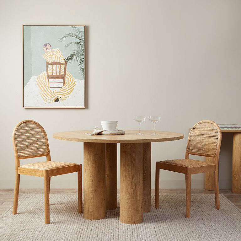 Otis Round Four Seater Dining Table - Natural