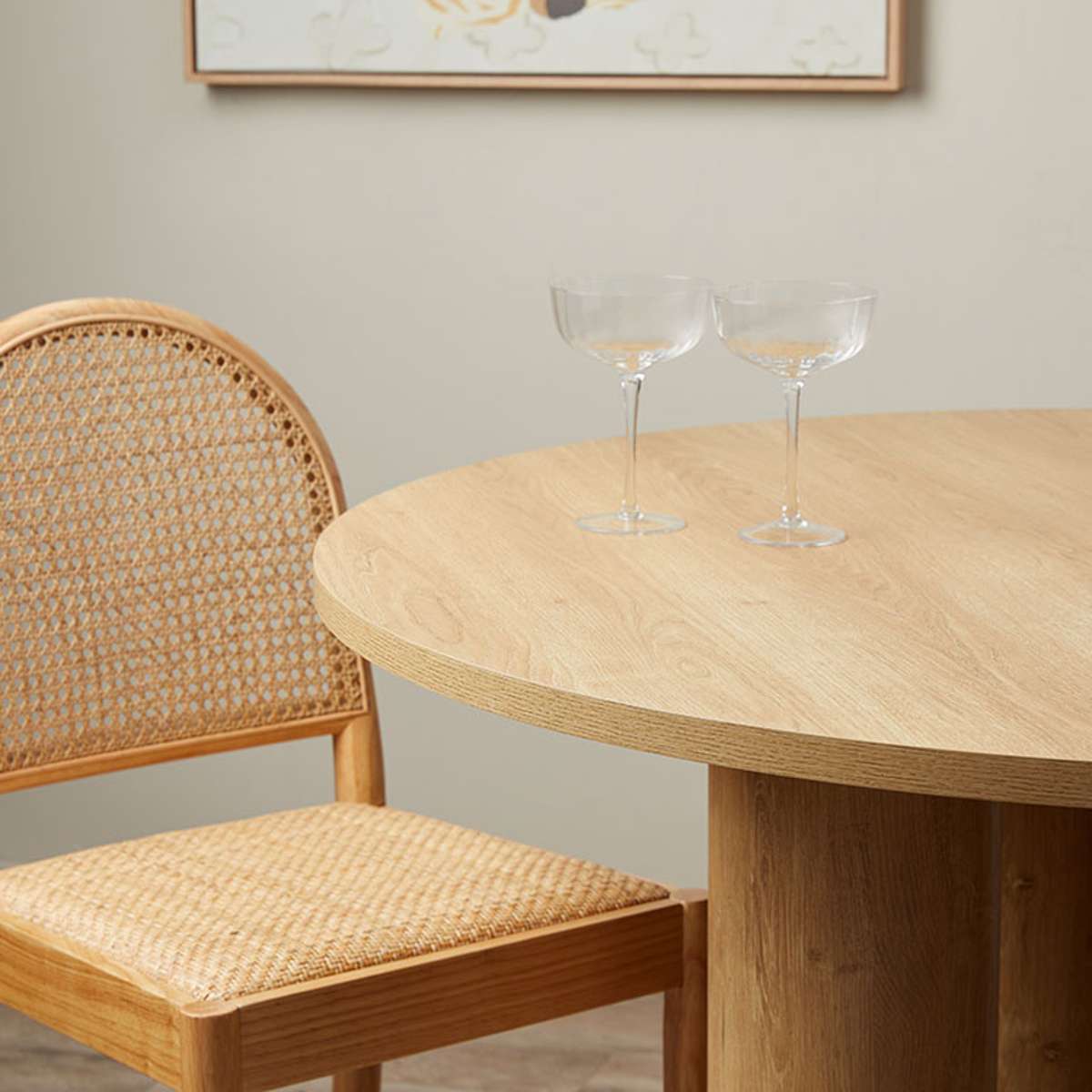 Otis Round Four Seater Dining Table - Natural