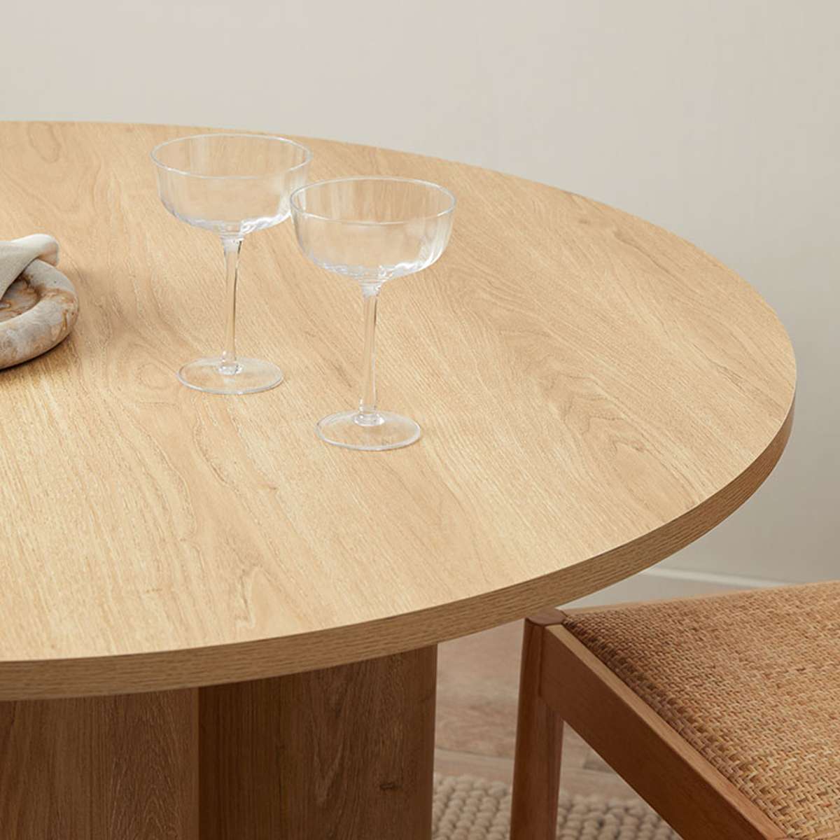 Otis Round Four Seater Dining Table - Natural