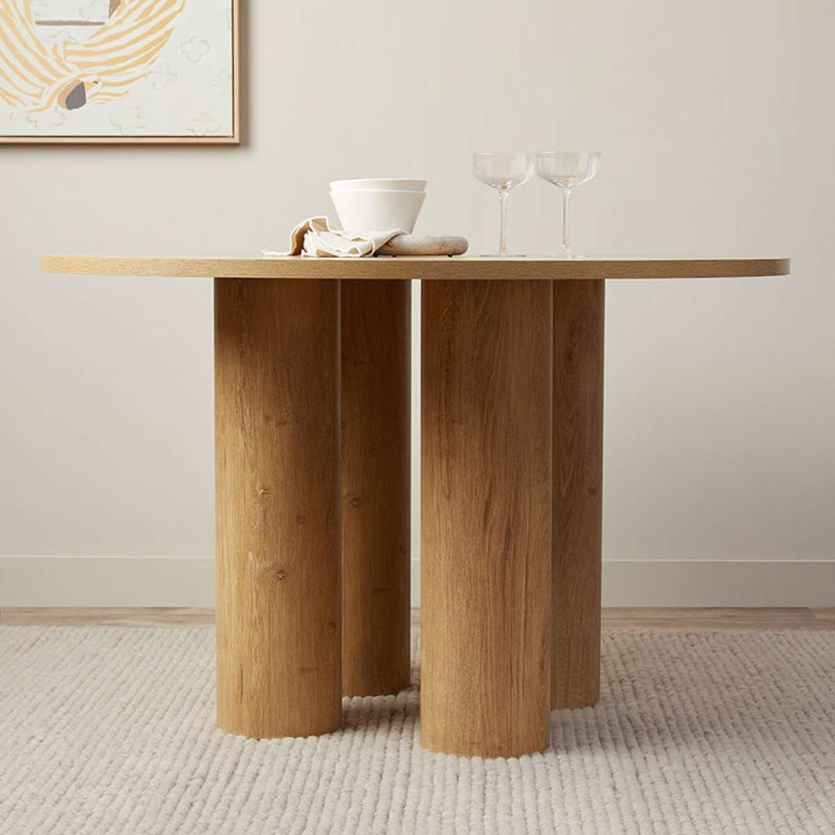 Otis Round Four Seater Dining Table - Natural