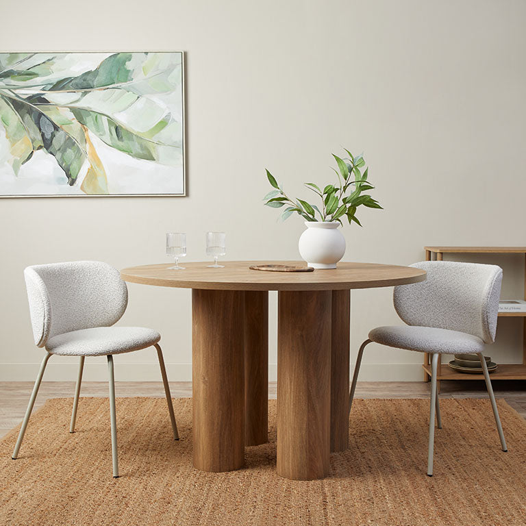 Otis Round Four Seater Dining Table - Pecan