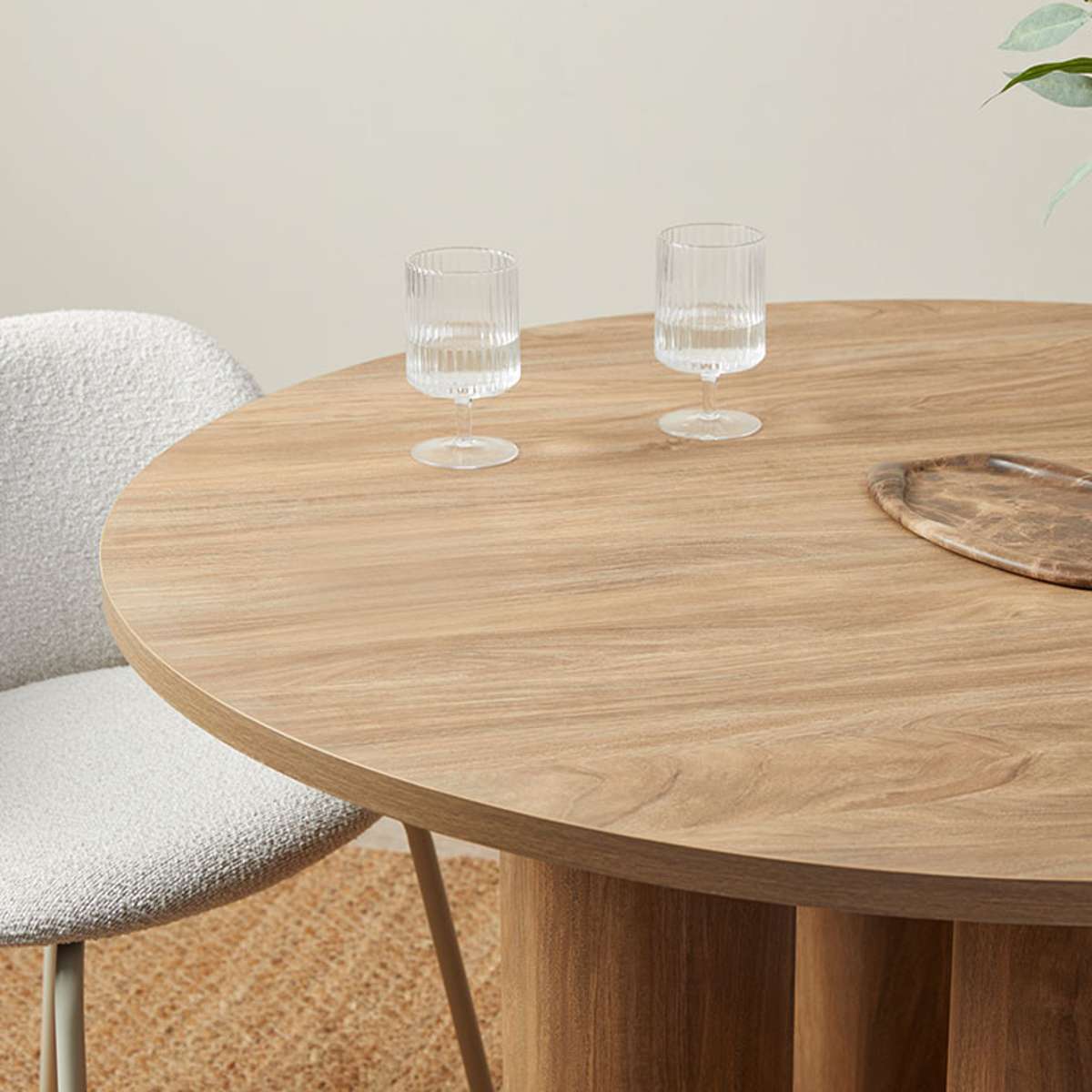 Otis Round Four Seater Dining Table - Pecan