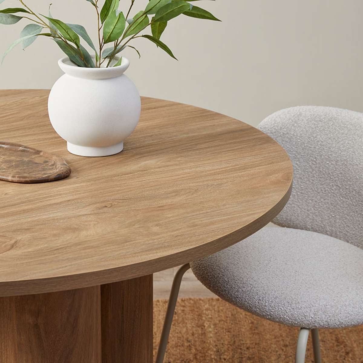 Otis Round Four Seater Dining Table - Pecan