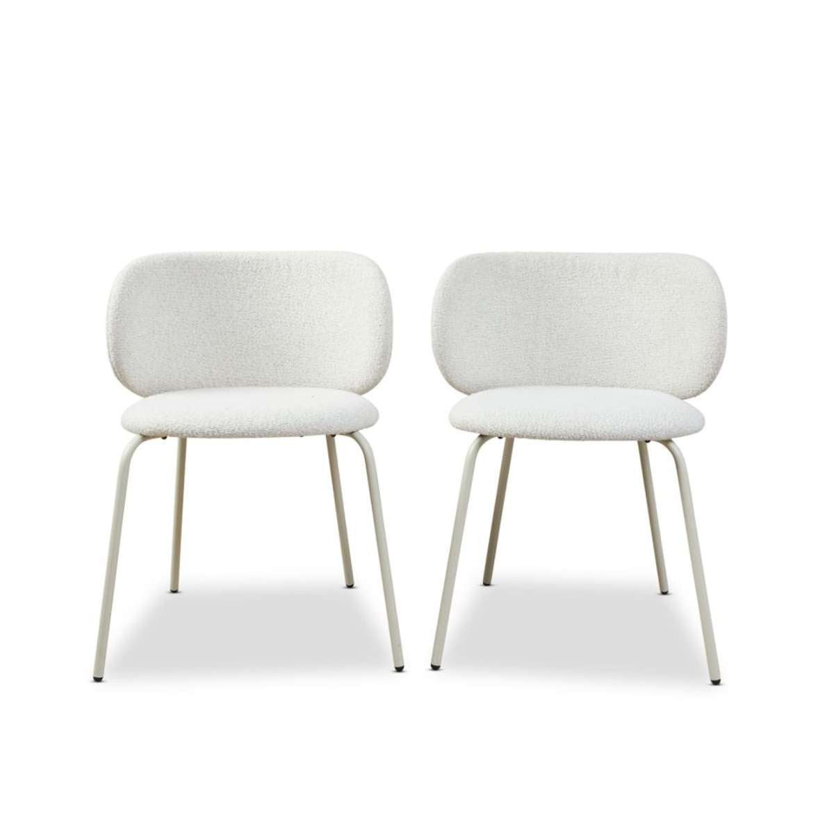 Willa Curved Dining Chair - Set of Two - Cream