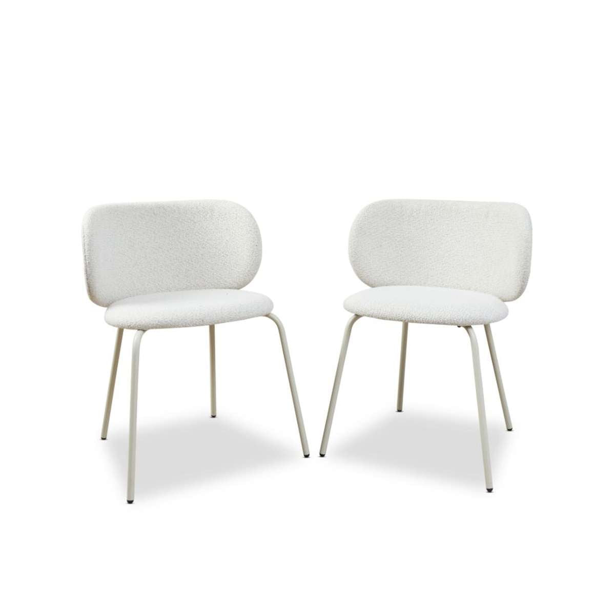 Willa Curved Dining Chair - Set of Two - Cream