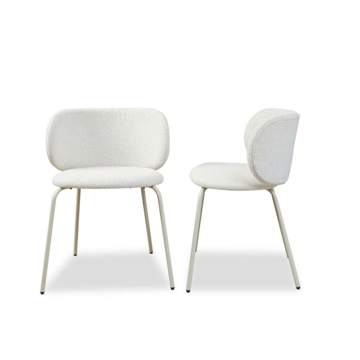 Willa Curved Dining Chair - Set of Two - Cream