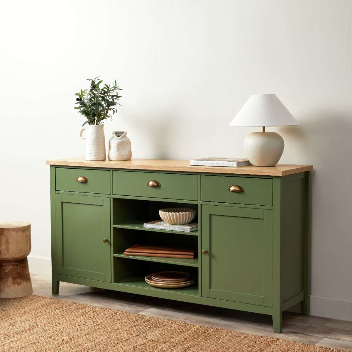 Hastings Buffet - Olive Green/Natural