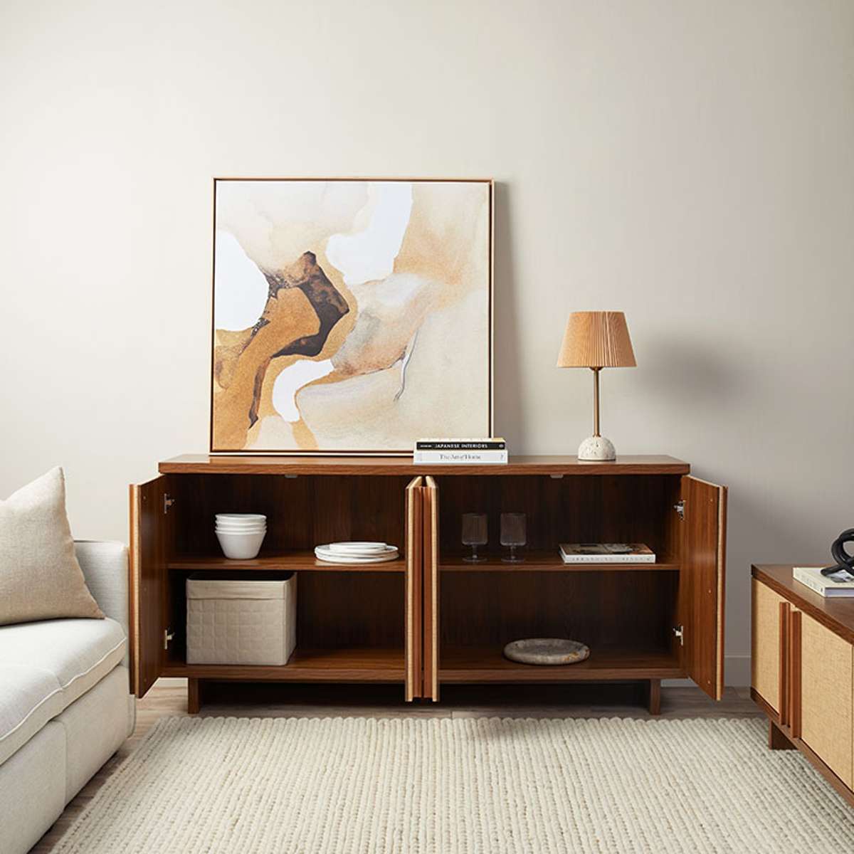 Minato Textured Buffet - Walnut