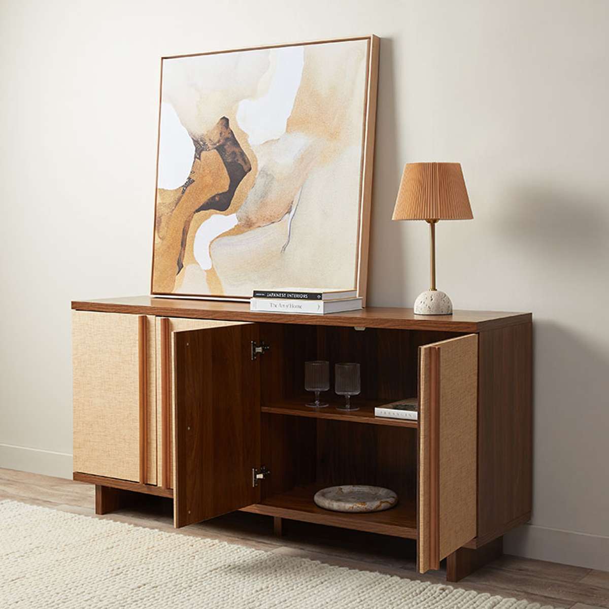 Minato Textured Buffet - Walnut