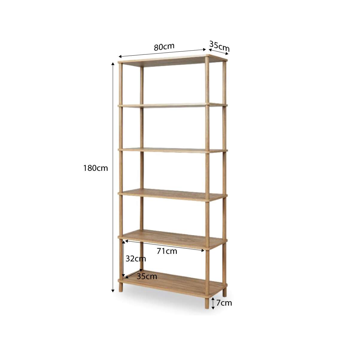 Eden Tall Shelf - Pecan