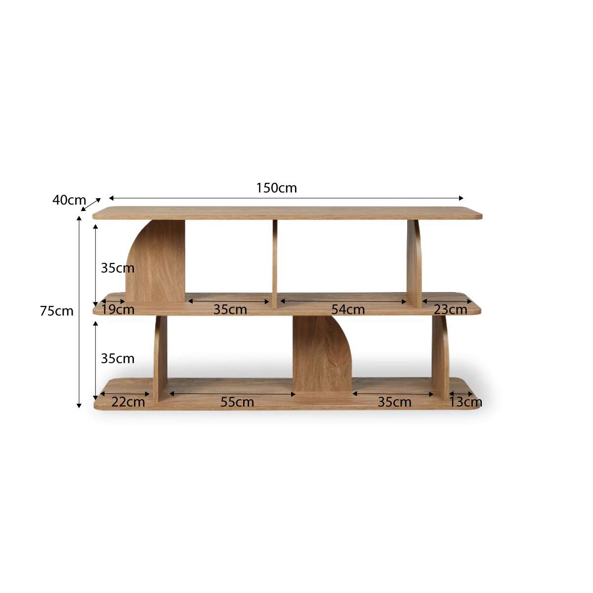 Tove Low Shelf  - Pecan