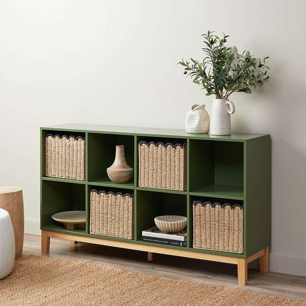 Watson 8 Cube Storage Unit - Olive Green